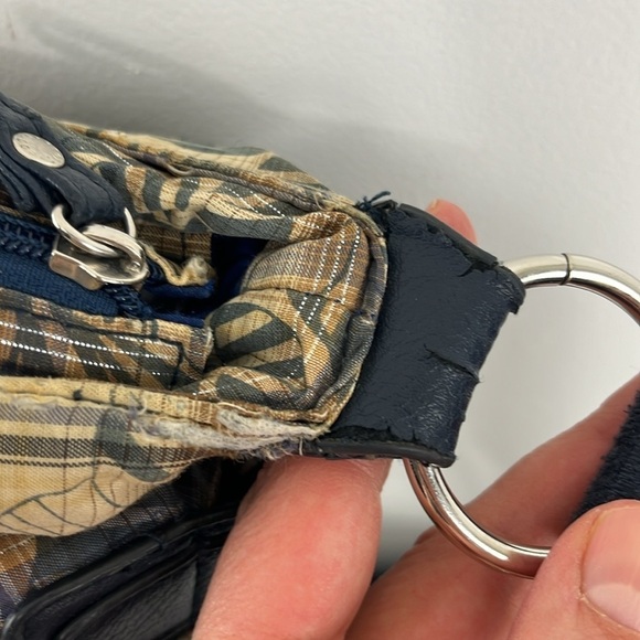 Roots Cotton Navy and Tan Crossbody Bag - Picture 6 of 10